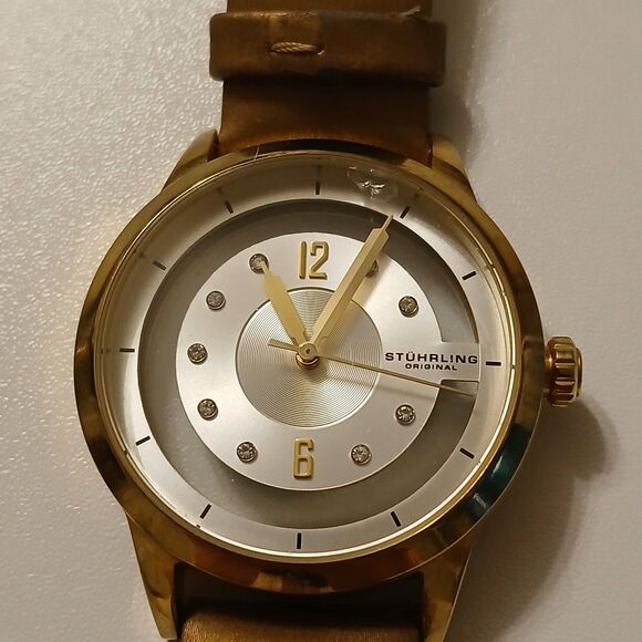 Stuhrling Original Women Krysterna Crystal Leather Band Watch WR 50M Japan Movt main image 7